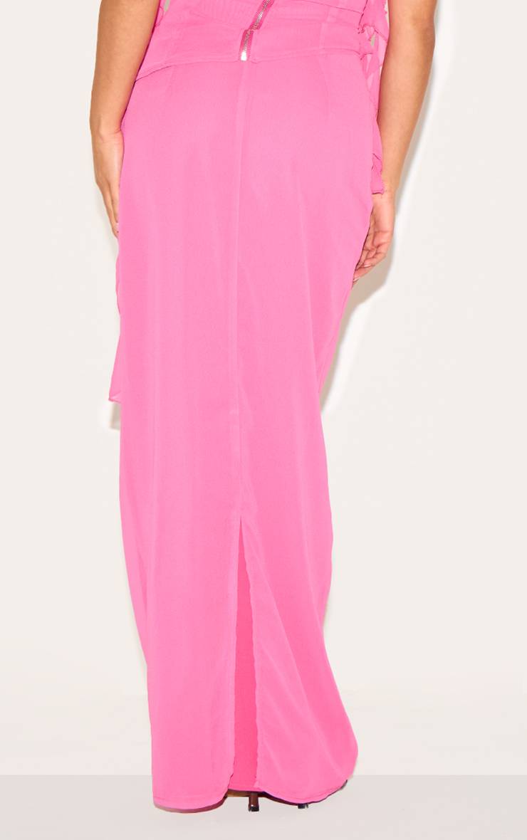Rose Jupe Longue En Mesh Petite Taille