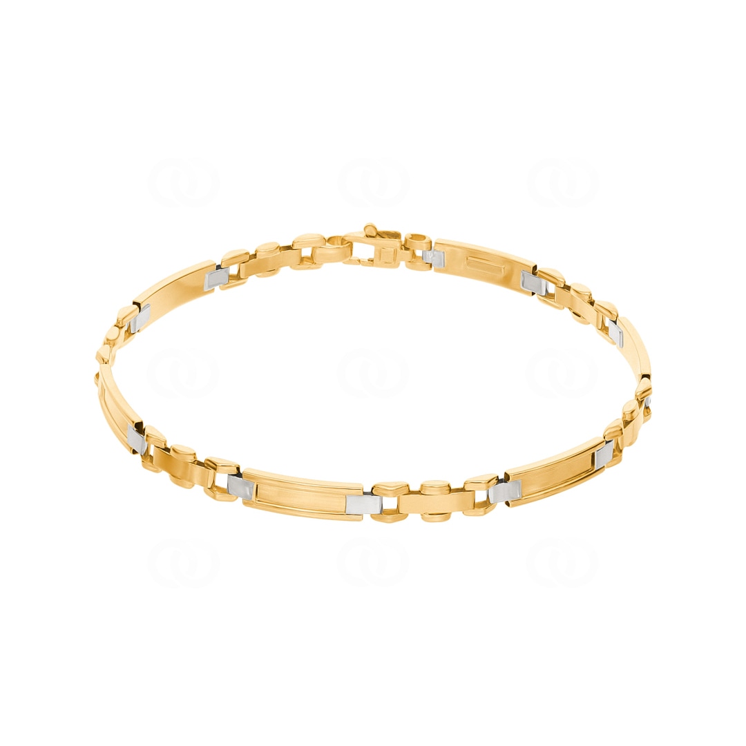 6.0mm Fantasiearmband 750/18 K Gelb-/ Weissgold halbmassiv