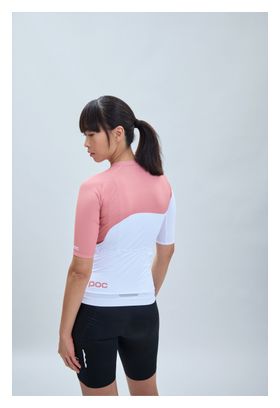 Maillot Manches Courtes Femme Poc Essential Road Print Rose/Blanc
