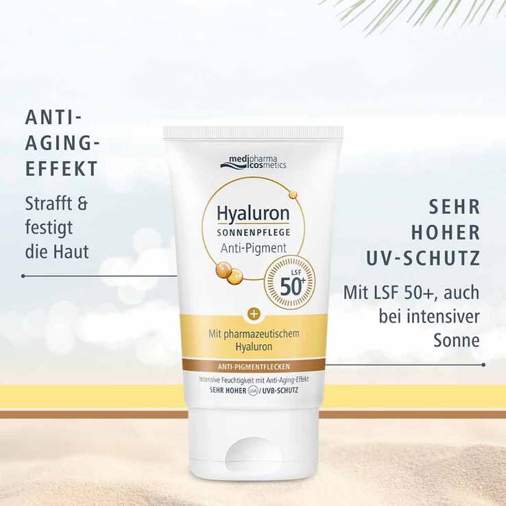 Hyaluron Sonnenpflege Gesicht Anti-Pigment & Anti-Age LSF50, 50 ml