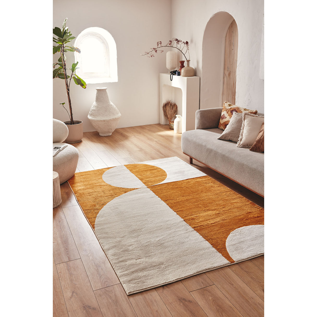 Nazar Rugs Tapis Nely 793 ocre - 80x150 cm