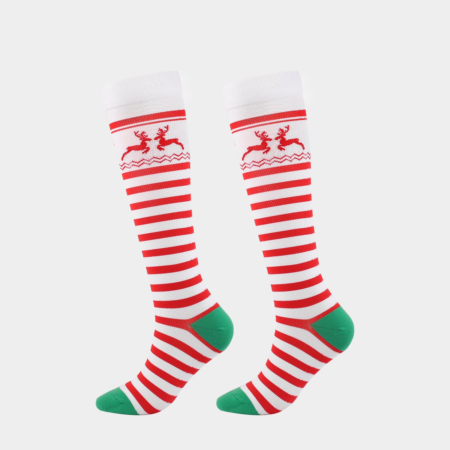 (Gr. L/XL) Lange Weihnachts Strümpfe Christmas Socken - Style 2
