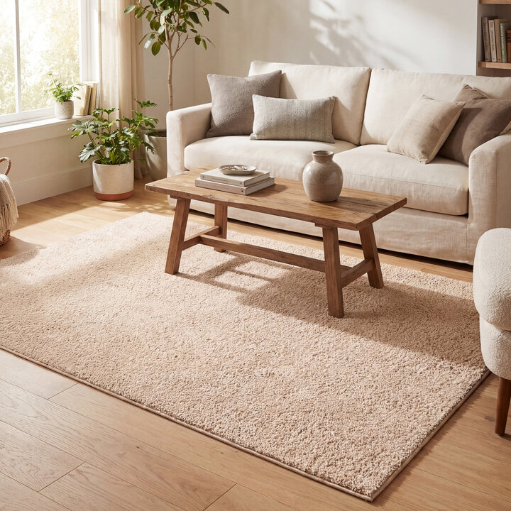 Hoogpolig vloerkleed - Lofty Beige| Haal kleur in huis!
