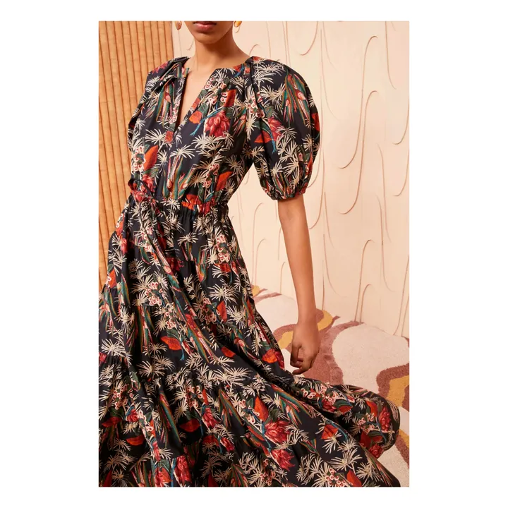 Ulla Johnson Robe Olina Popeline de Coton | Noir