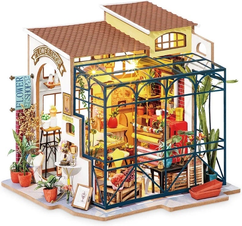 Robotime 3D puzzel Rolife Emily's bloemenwinkel 22 x 19 x 21 cm