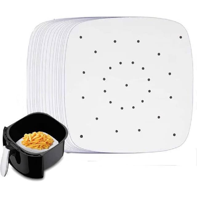 Air Fryer engangspapir firkantet 18 cm 100-pak Hvid
