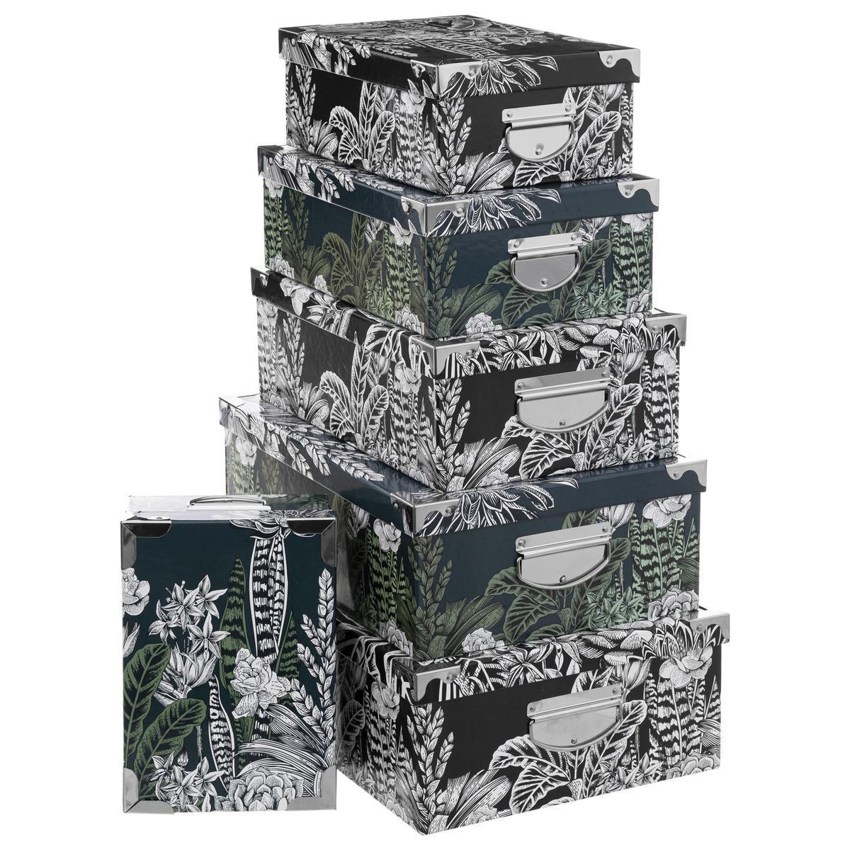 BOITE COINS METAL IMPRIME FLORA D.44X31X15CM