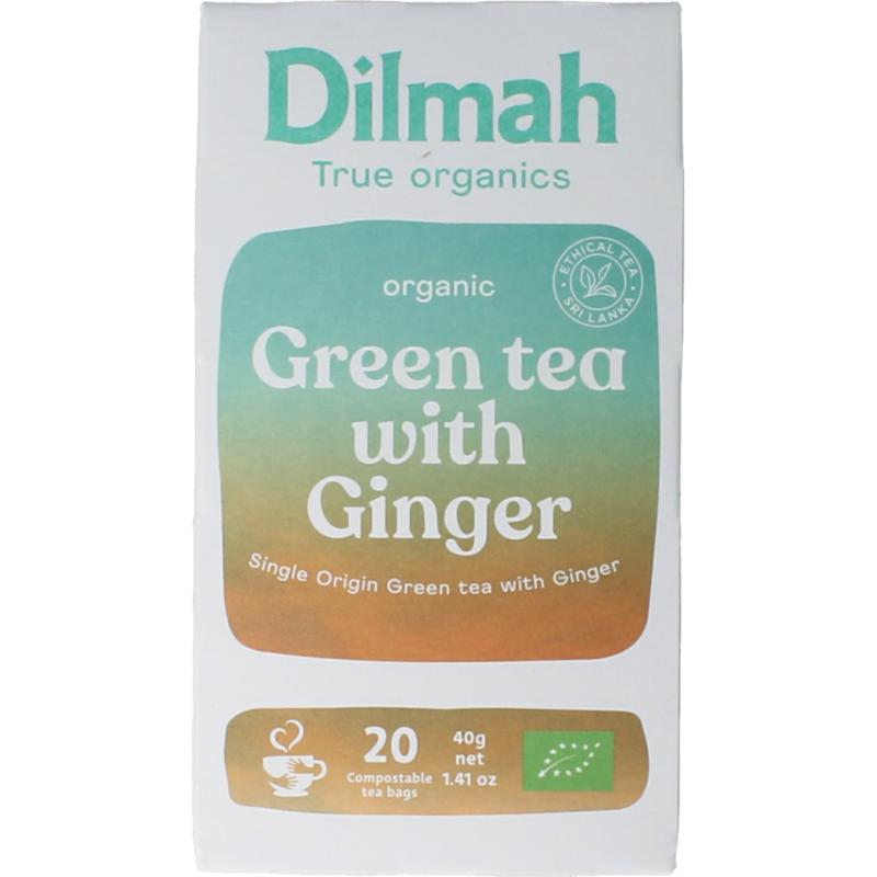 Dilmah Green Tea With Ginger Bio (20 zakjes)