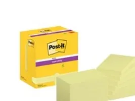 Post-it® Super Sticky Notes Canary Yellow™, 12 blokke, 76 mm x 127 mm