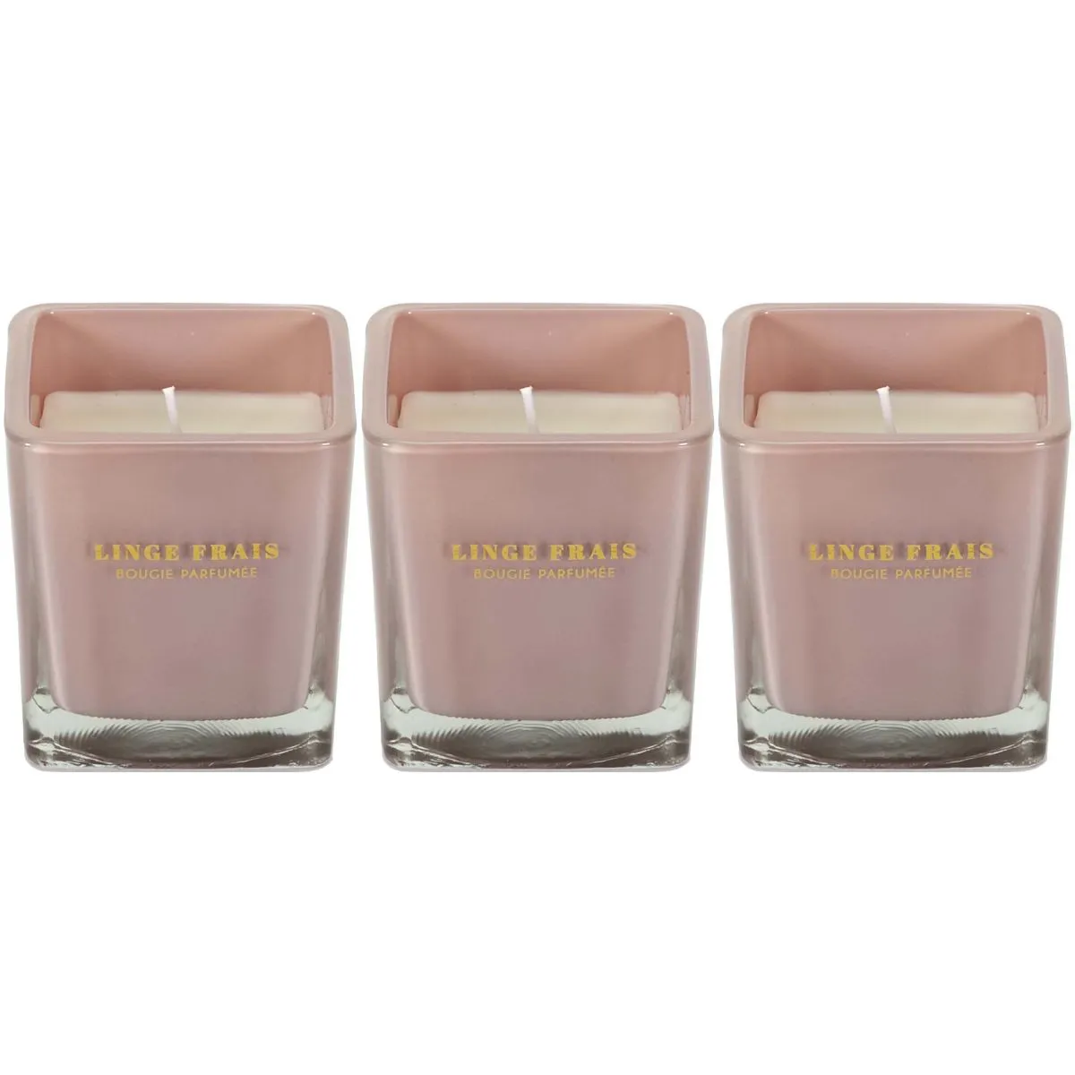 The Home Deco Factory Bougie parfumée carrée Nude - Rose poudré
