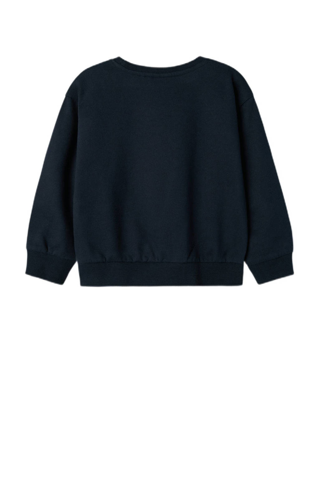NAME IT sweater NMFVILOUI met printopdruk donkerblauw