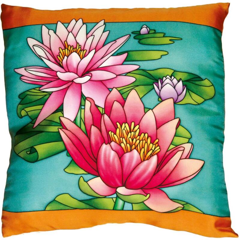 Coussin 100% soie - 40x40cm Flora - Blanc