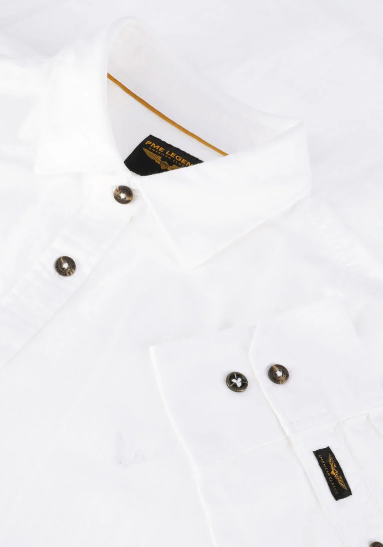 PME LEGEND ecru pme legend casual overhemd long sleeve shirt ctn/linen