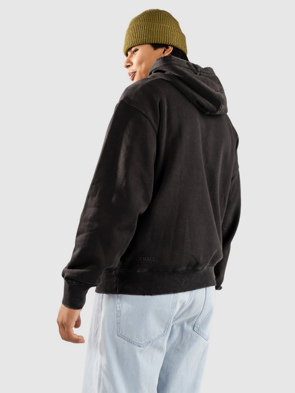 Ninth Hall Fundamental Hoodie ash mineral wash