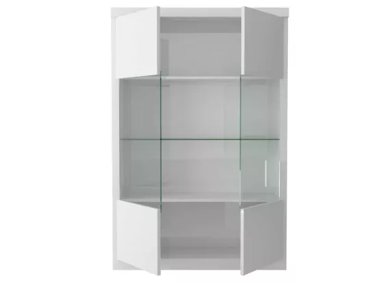 Vitrine 2 portes Blanc laqué/ leds - ESPRIT