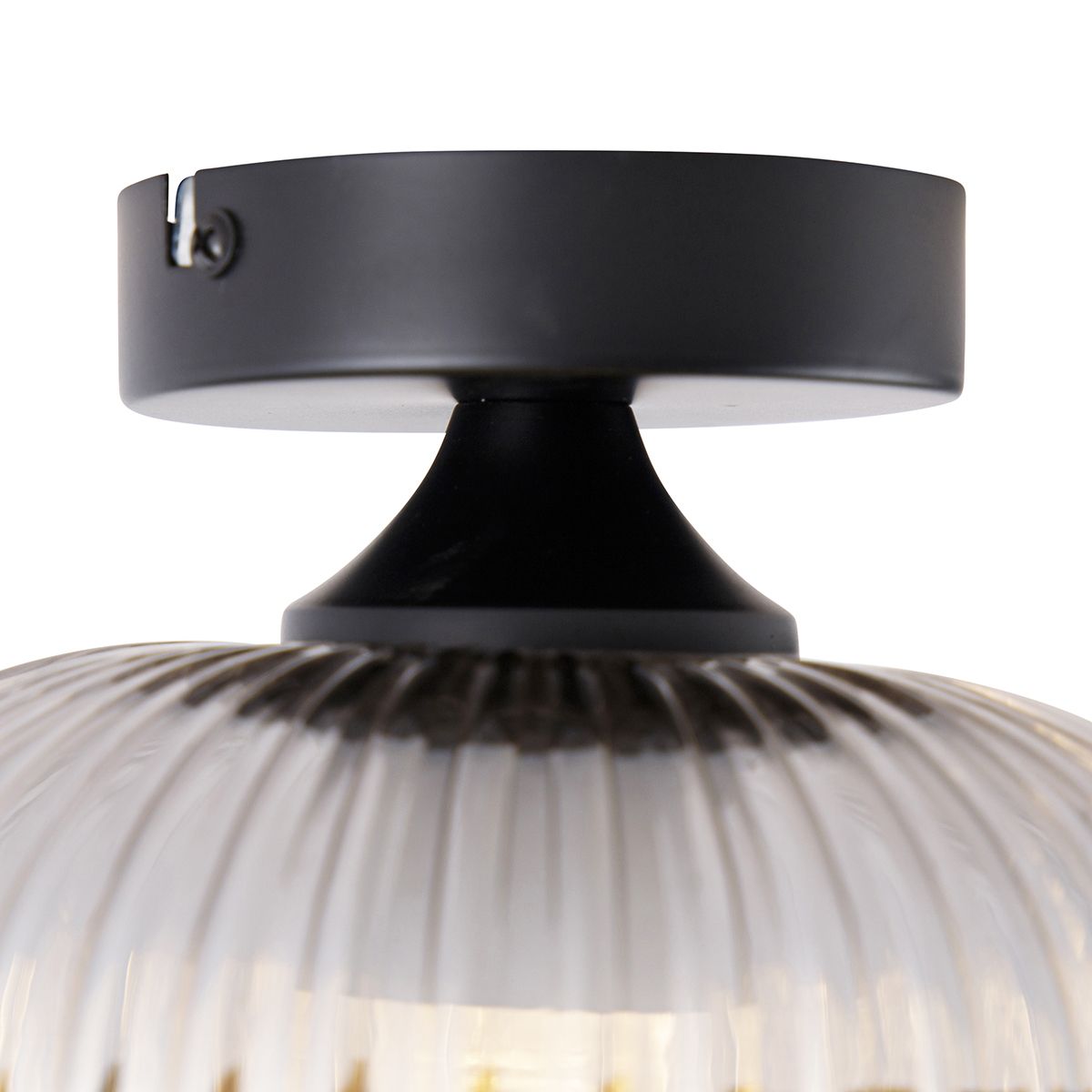 Smart plafondlamp zwart met smoke glas incl. Wifi A60 - Karel