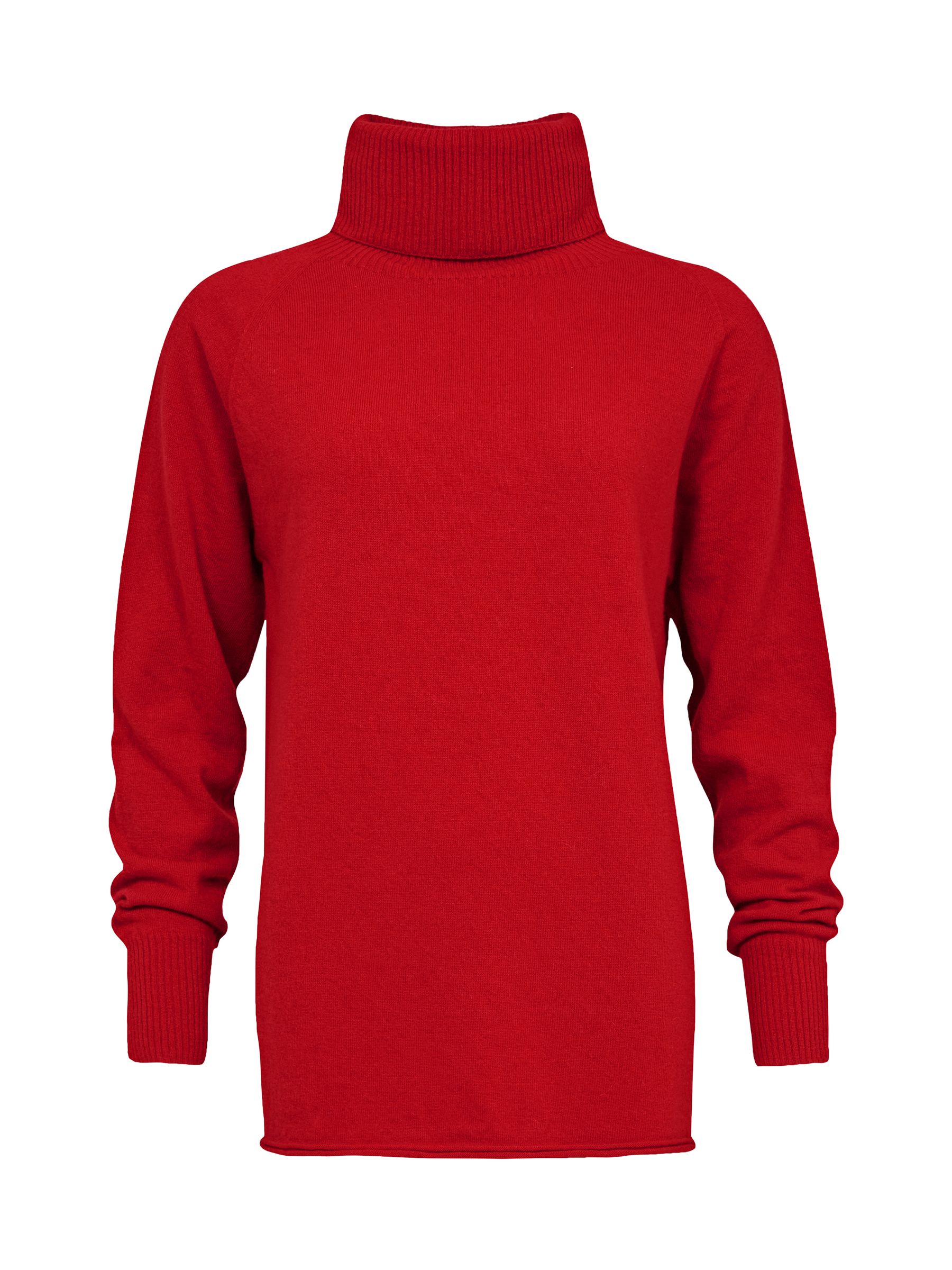 Rood - Celtic & Co. - Geelong nonchalante trui met rolkraag