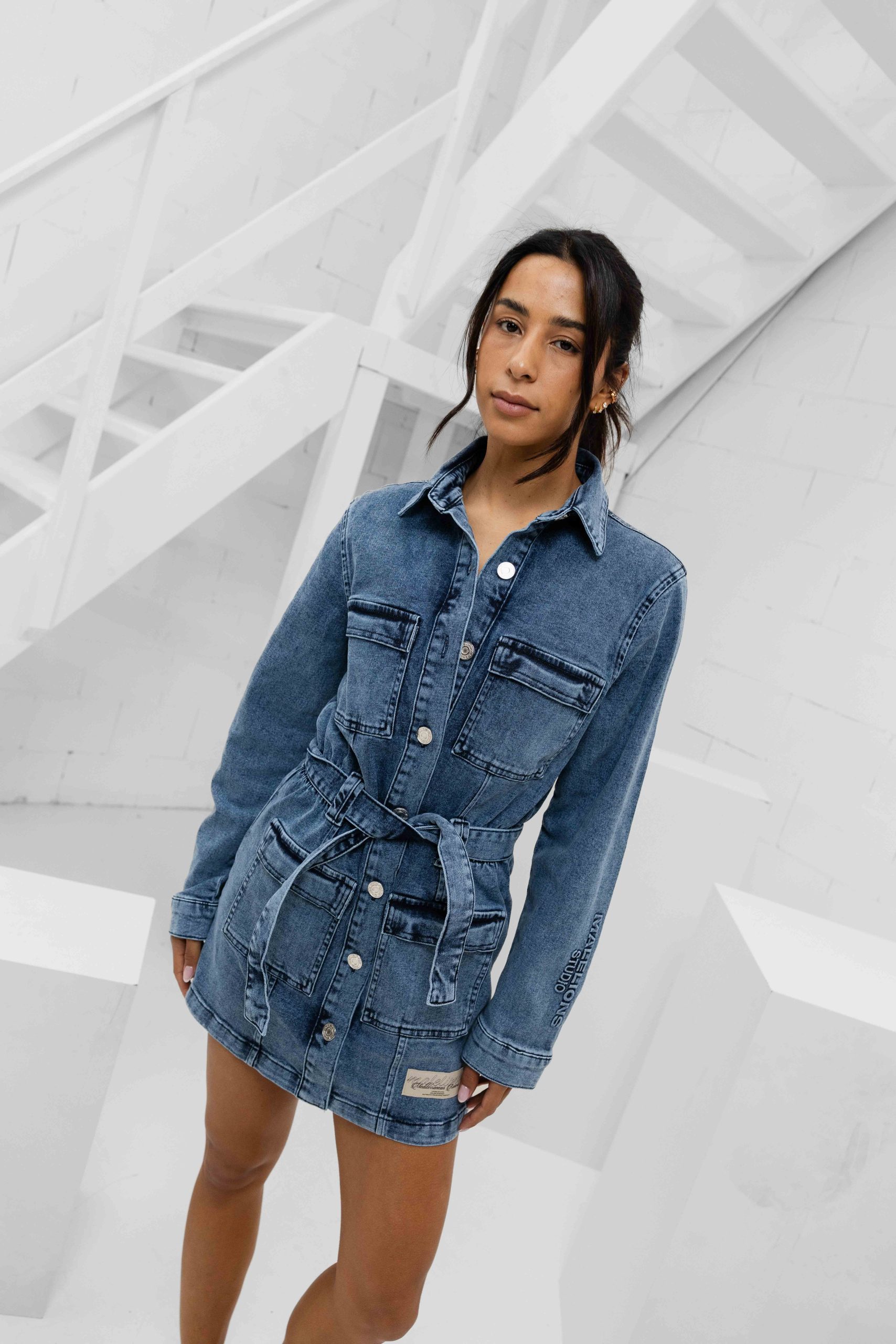 Malelions Cargo Dress Dames Denim