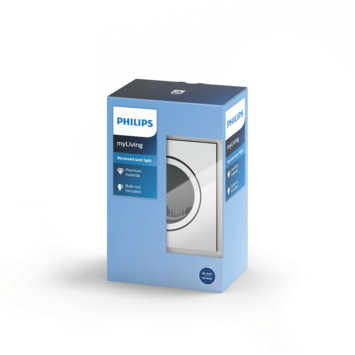 Philips Donegal inbouwspot vierkant nikkel 230V