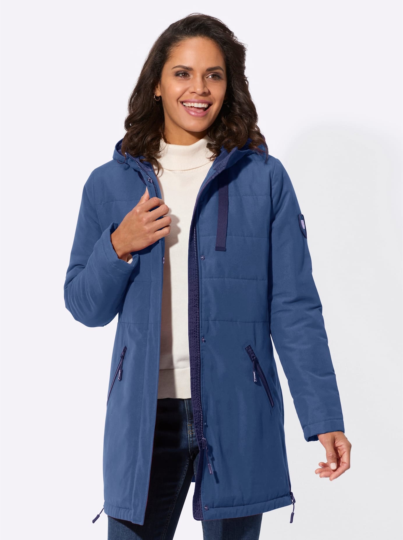 Casual Looks Langjacke mit Kapuze