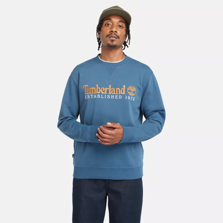 Sweat à col rond et logo Est. 1973 pour homme en bleu