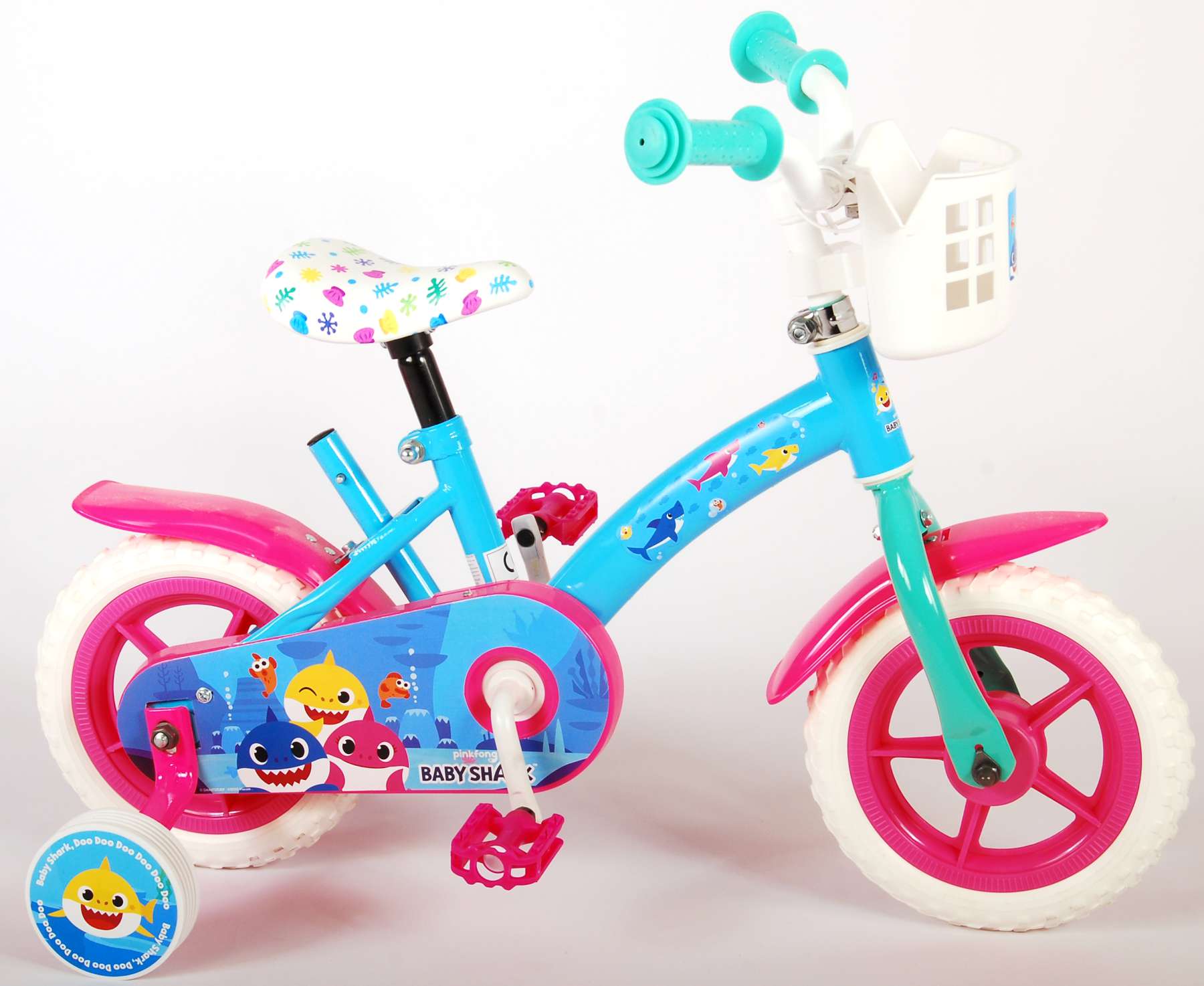 TPFSports Ocean Kinderfahrrad - Jungen und Mädchen - 10 Zoll - Fester Gang - Rosa/Blau