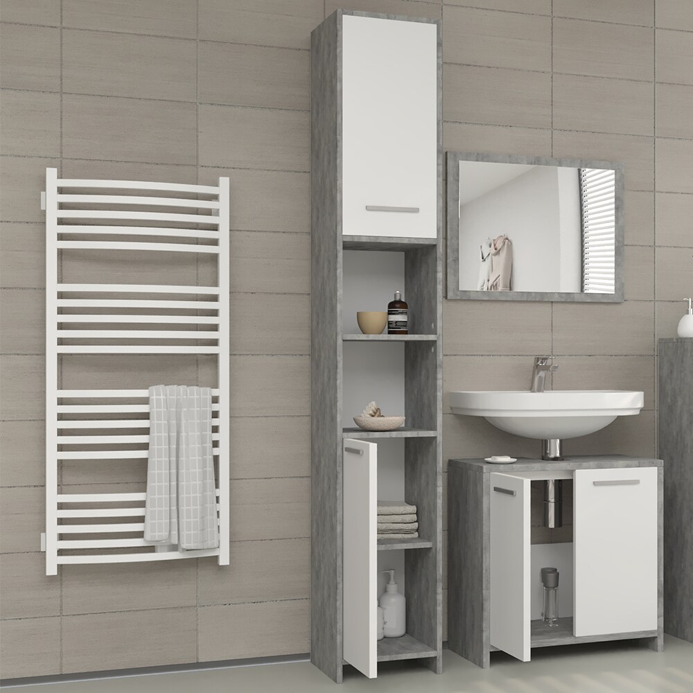 Vicco Badmöbel Set Kiko Badezimmer Spiegel Kommode Unterschrank Beton