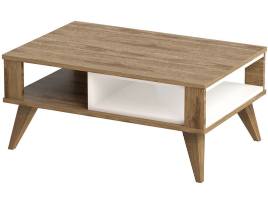 CONCEPT1 - Table basse Ionis chene blanc 90 x 60 x h40cm