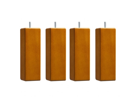SOMEO - Pied carré bois (lot de 4) marron 20 cm