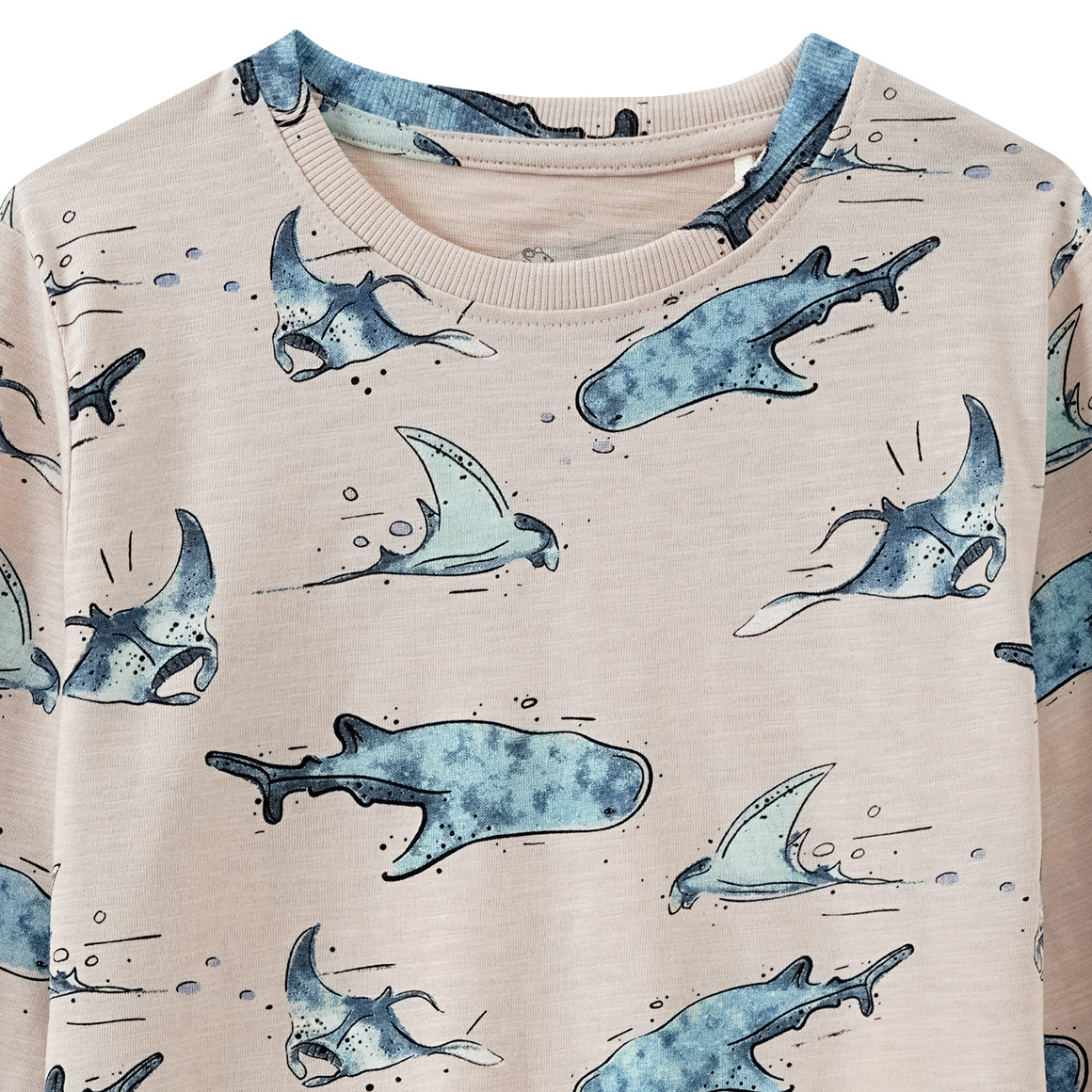 Topolino Jungen Langarmshirt mit Fisch-Motiven beige