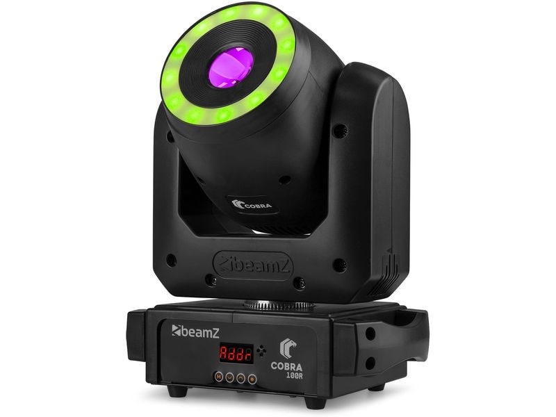 BeamZ Moving Head COBRA 100R Kompakter LED-Moving Head mit LED-Ring