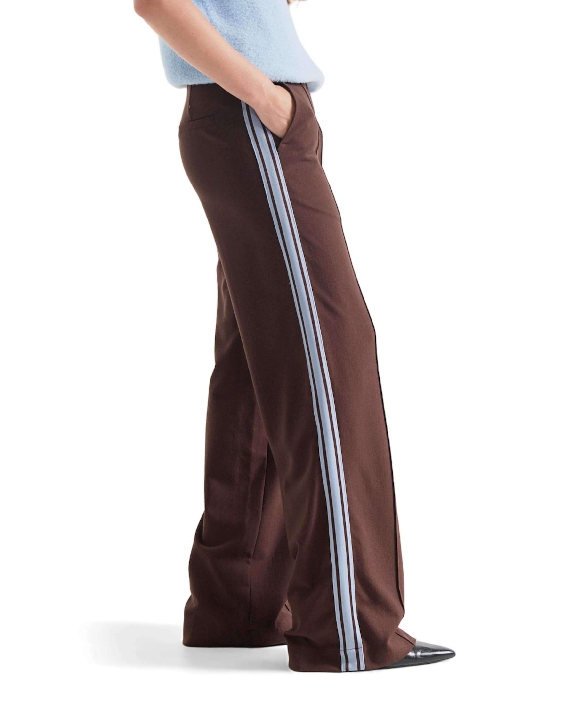 JANSEN Amsterdam ALEIDAS HVM 404 wide leg tape at side dames broek bruin