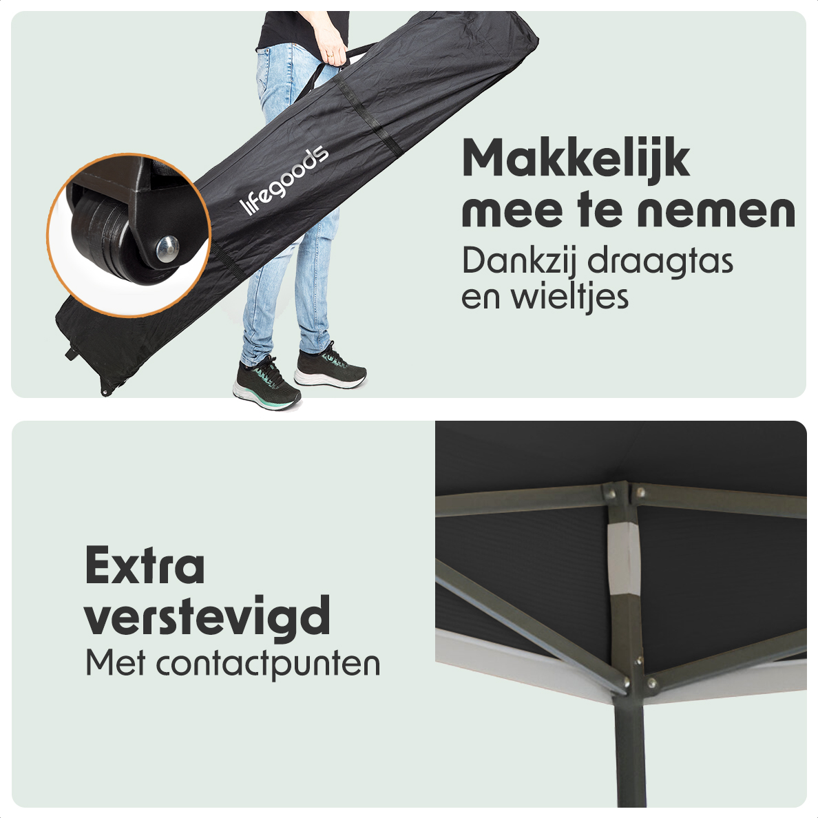 LifeGoods 3x6 m partytent  - Anthracite