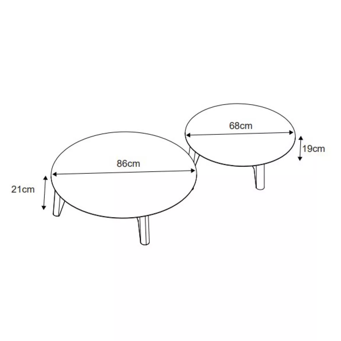 Table basse de jardin ronde (D68 cm) Monte Carlo Blanc