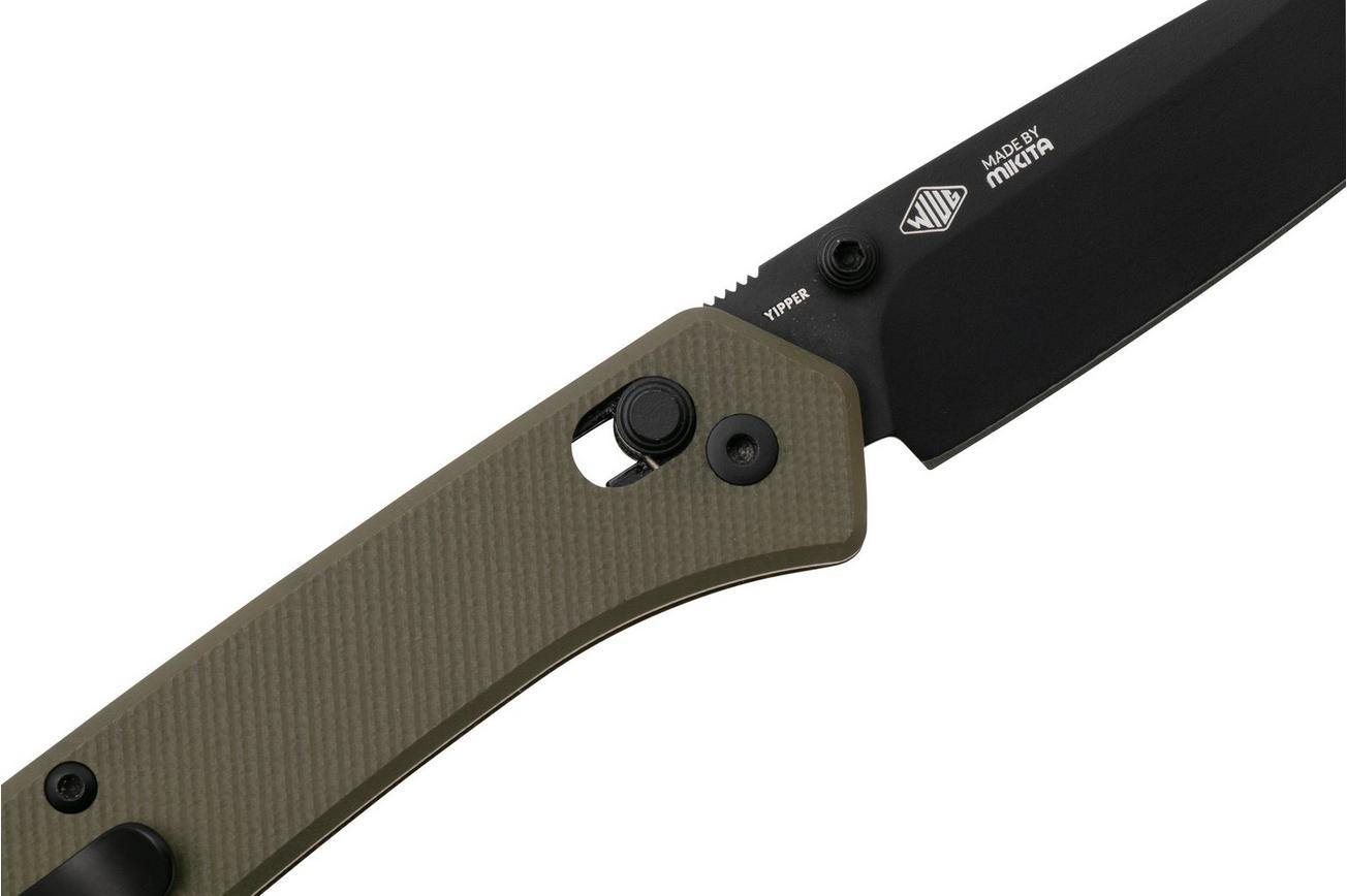 MKM Yipper YP-GODB Black MagnaCut, OD Green G10 zakmes, Ben Petersen design