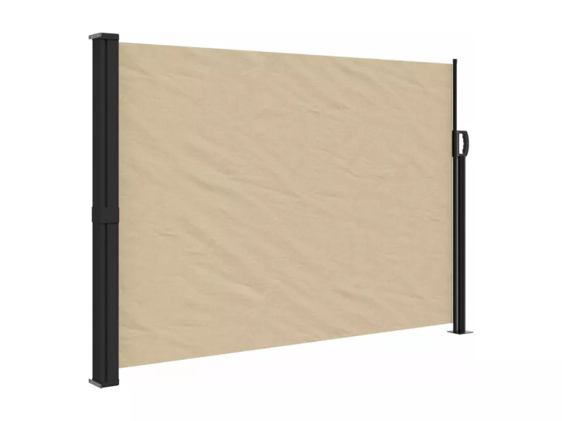 Auvent latéral rétractable beige 140x600 cm