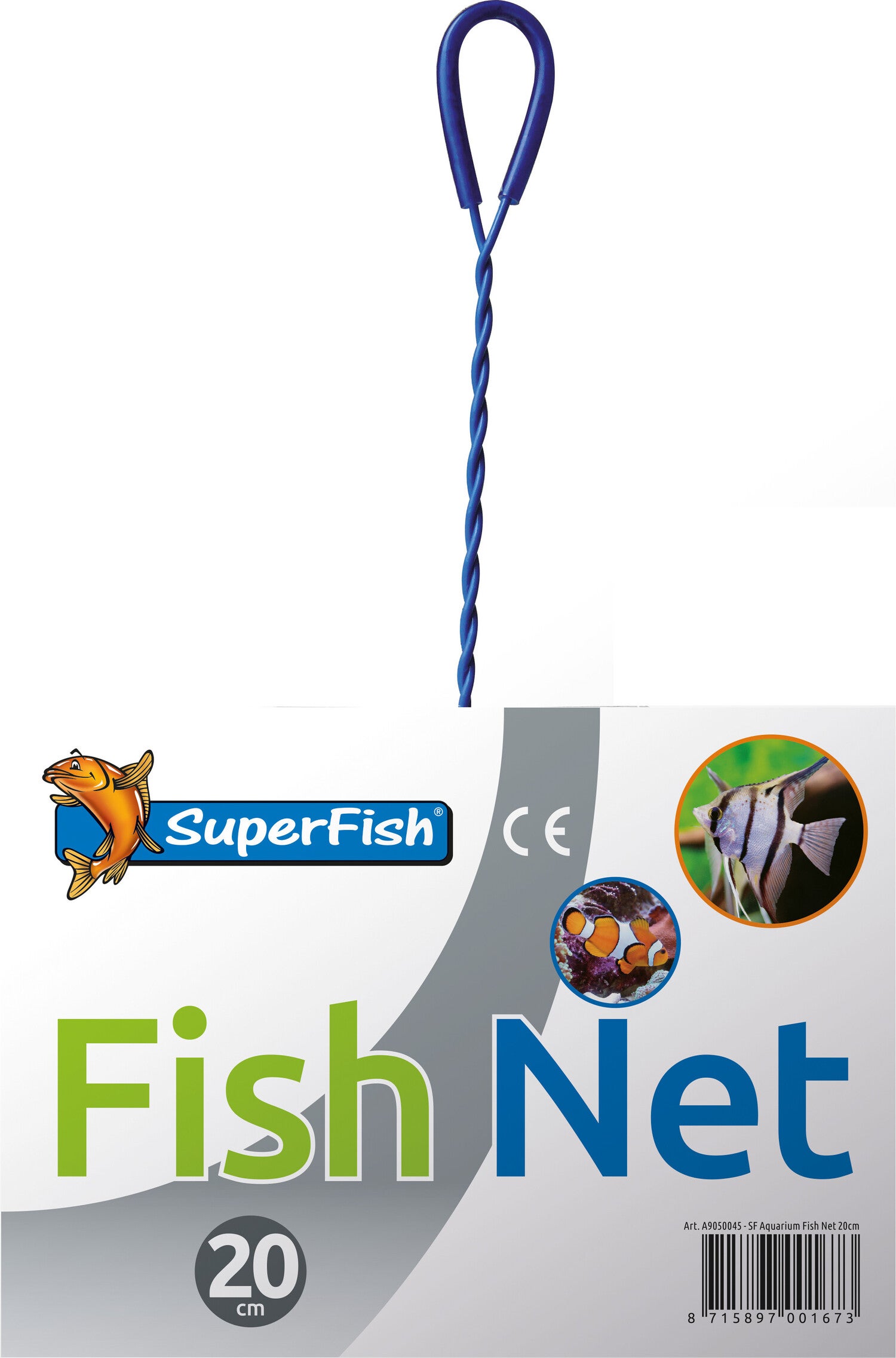 SuperFish aquarium schepnet blauw 20 cm