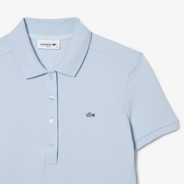 Polo Lacoste x Club Med en coton uni Manches Courtes - Bleu - Lacoste - Femme