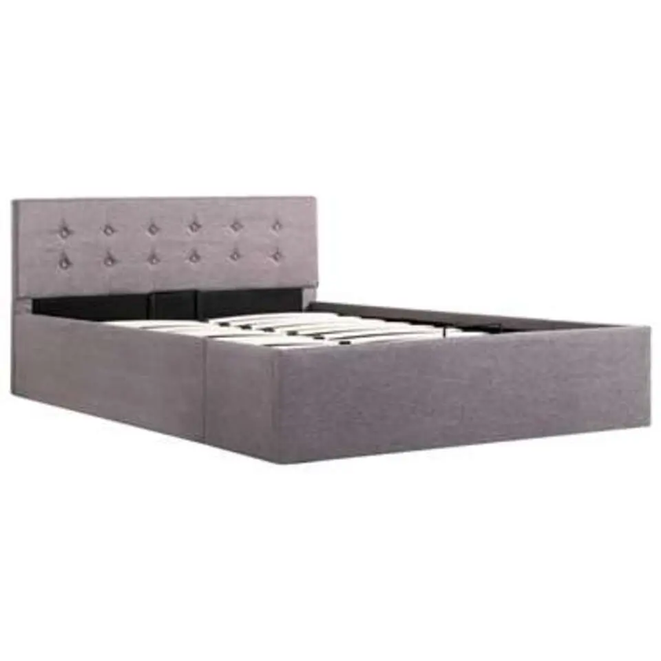 vidaXL - Bed met opbergruimte - Hydraulische - Taupe - Stof - 120x200 cm