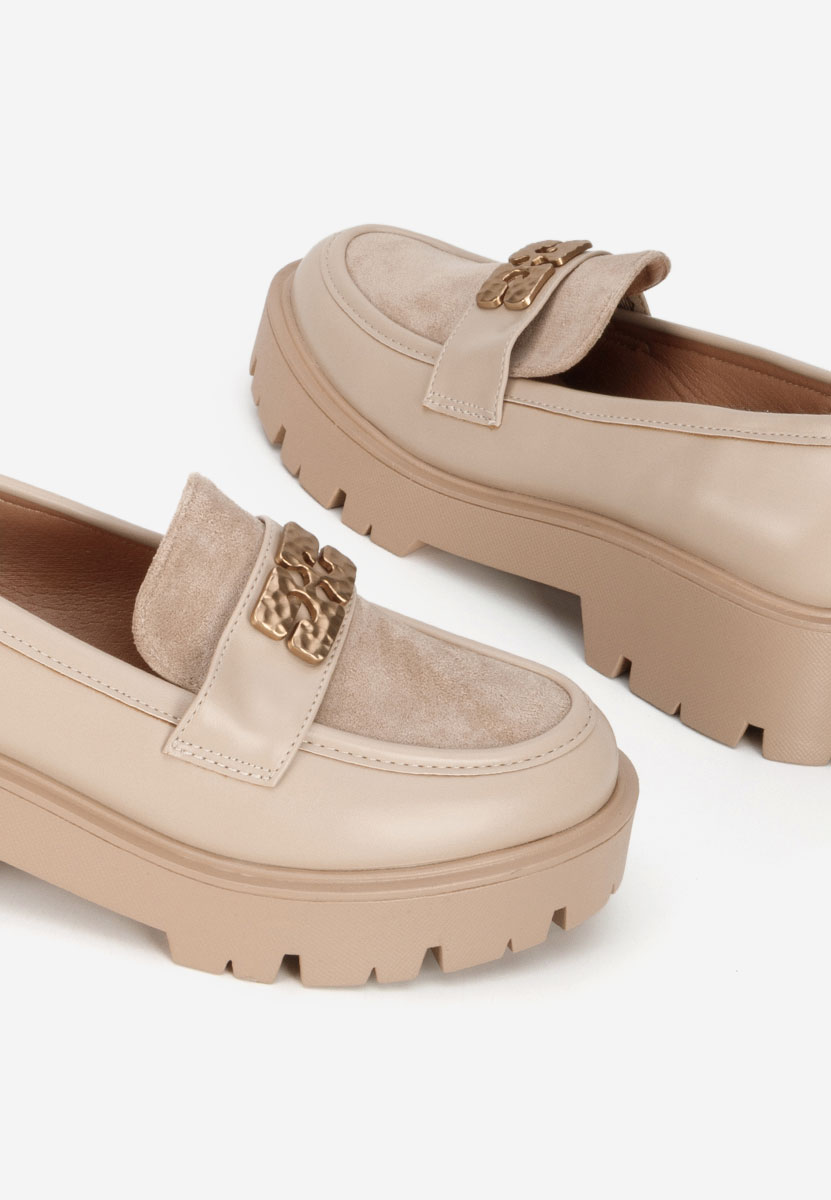 Mocassins à semelle épaisse kaki Karamela