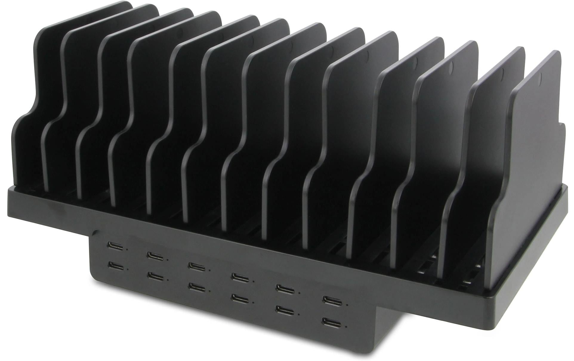 12 Port USB-C SmartCharge 144 W mit Halterung<br>USB-C Power Adapter mit GaN-Technologie für Tablets und Smartphones