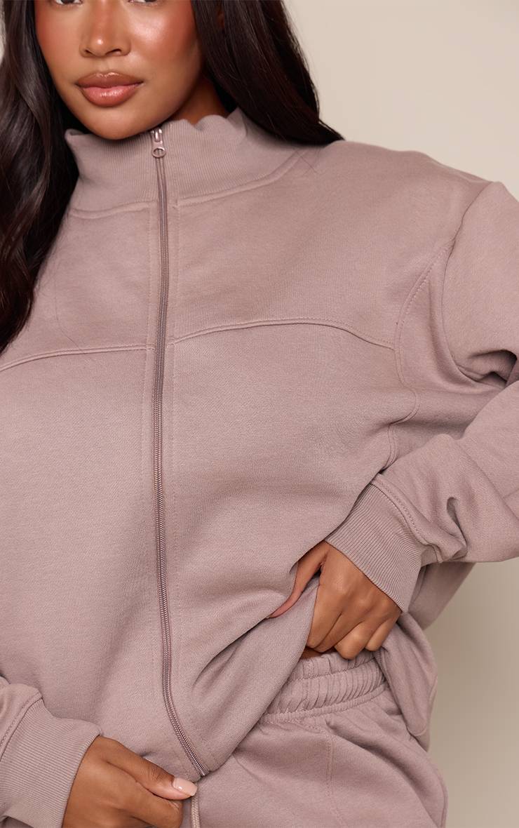 Charbon Veste De Survêtement Oversize Grande Taille Avec Détails De Coutures Et Fermeture Zippée
