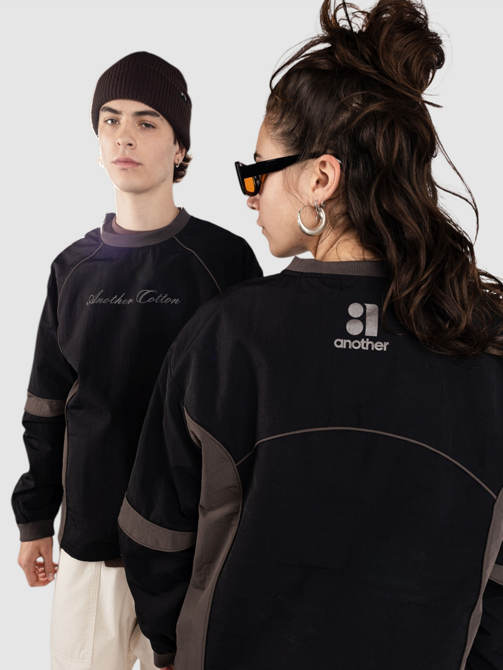 Another Cotton Lab Another Oversize Raglan Windbreaker Jacket black