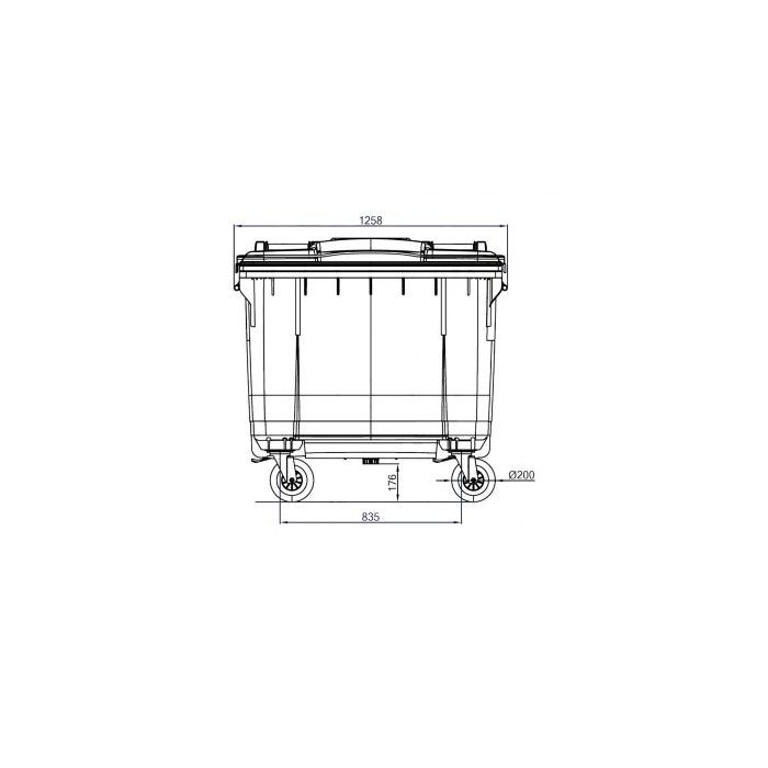 Afvalcontainer 660 liter geel (6097149745750)