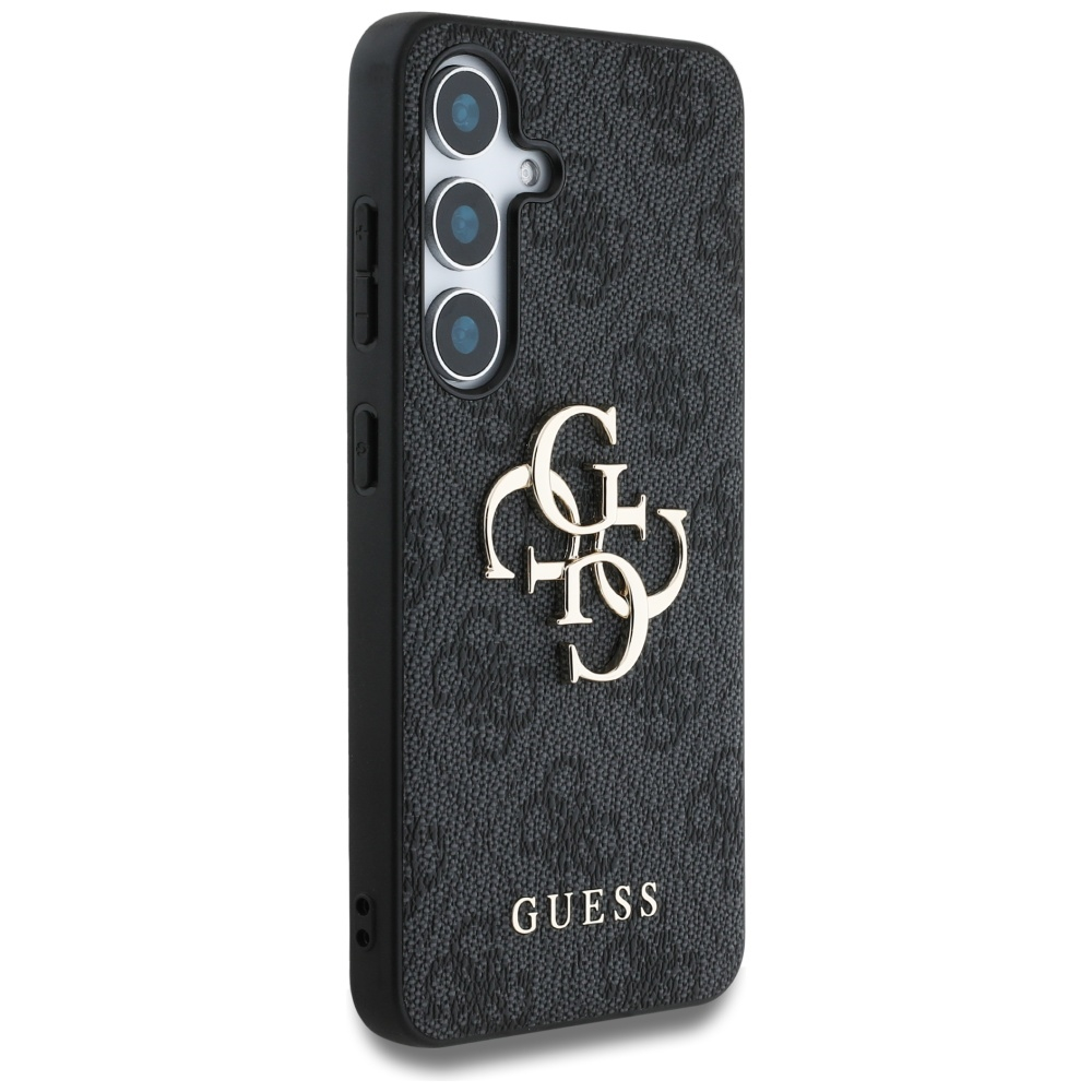 Samsung Galaxy S25 Leder Hardcase Hülle 4G Big Metal Logo (GUHCS25S4GMGGR) - Schwarz