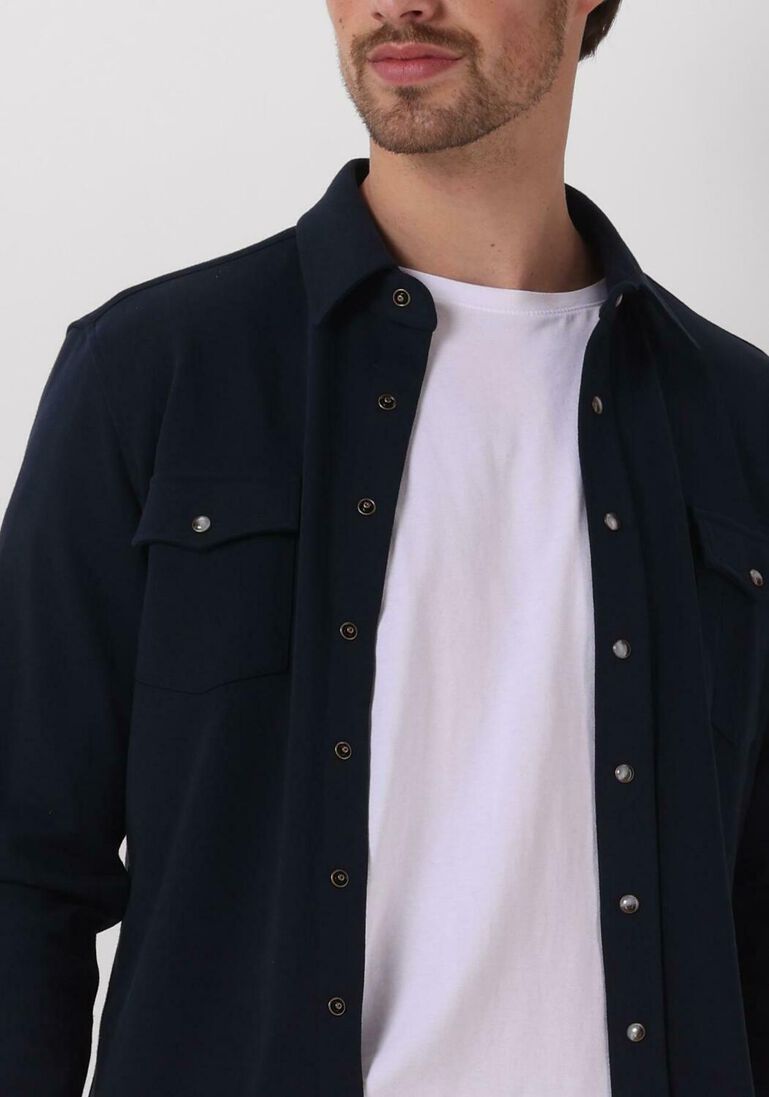 PROFUOMO donkerblauwe profuomo casual overhemd overshirt wester