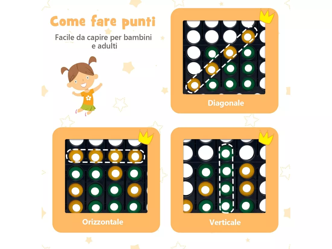 Jeux Puissance 4 Géant pour Enfants Multifonction 3 en 1 avec Cerceau de Basket-ball Jeu d’Anneaux au Côté 42 Anneaux Blanc