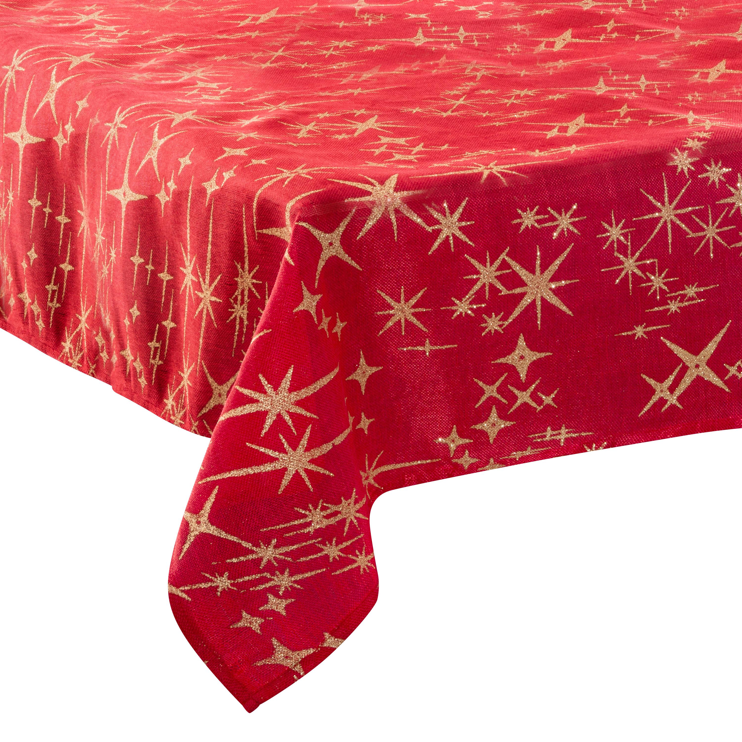 NAPPE CANEVA ETOILE ROUGE 140X360CM