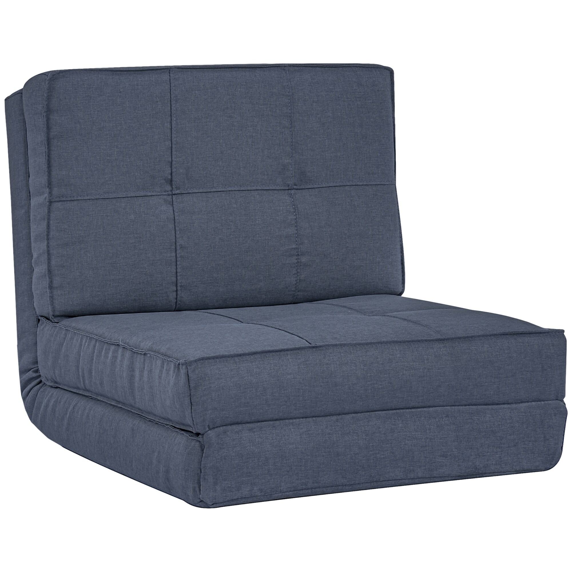 HOMCOM Bodensofa mit Sitzkissen blau 61L x 73B x 58H cm