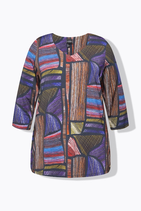 Slinky-Longshirt, A-Linie, Herzausschnitt, 3/4-Arm